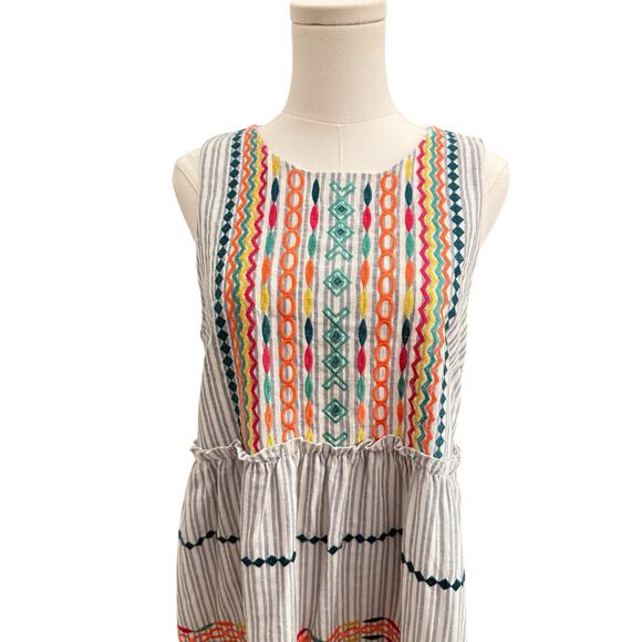 Savanna Jane Boho Sleeveless Embroidered Lined Dress Summer Spring S - Picture 11 of 12